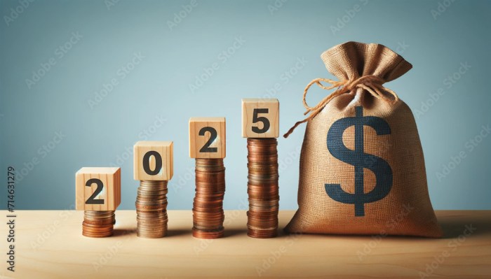 Financial Growth for Success in 2025 Concept. A creative visual ...